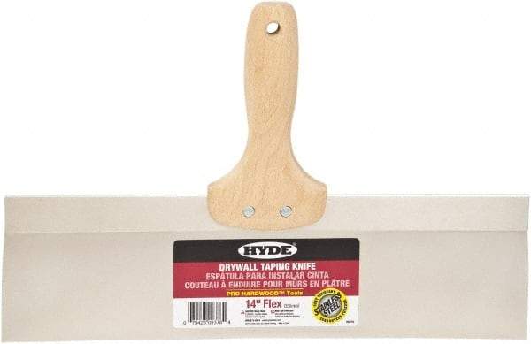 Hyde Tools - 14" Wide Flexible Blade Stainless Steel Joint Knife - Flexible, Hardwood Handle - Eagle Tool & Supply