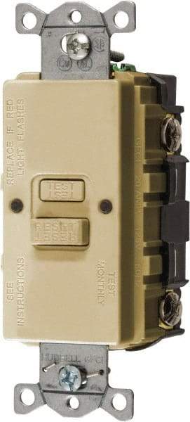 Hubbell Wiring Device-Kellems - 1 Phase, 5-20R NEMA, 125 VAC, 20 Amp, GFCI Receptacle - 2 Pole, Back and Side Wiring, Commercial Grade - Eagle Tool & Supply