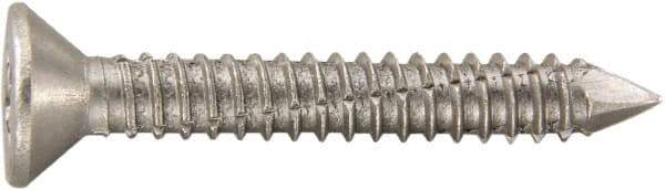 Powers Fasteners - 1/4" Diam, 1-1/4" OAL, Phillips Drive, Concrete Screw & Masonry Fastener - Stainless Steel, Passivated Finish, Includes #3 Phillips Bit - Eagle Tool & Supply