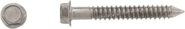 Powers Fasteners - 1/4" Diam, 2-3/4" Length Under Head, Hex Drive, Concrete Screw & Masonry Fastener - Stainless Steel, Passivated Finish, Includes 3/8" Hex Bit - Eagle Tool & Supply