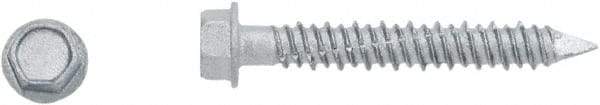Powers Fasteners - 3/16" Diam, 2-1/4" Length Under Head, Hex Drive, Concrete Screw & Masonry Fastener - Stainless Steel, Perma-Seal Finish, Includes 3/8" Hex Bit - Eagle Tool & Supply