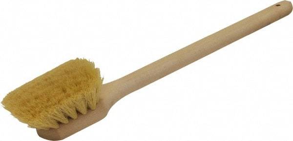 O-Cedar - 2" Bristle Length, Tampico Utility Scrub Brush - 20" Long x 3" Wide Head, 20" OAL, Beige, Wood Block - Eagle Tool & Supply