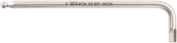 Beta - 4mm Hex, Long Arm, Ball End Hex Key - 4-1/4" OAL, Stainless Steel, Metric System of Measurement - Eagle Tool & Supply