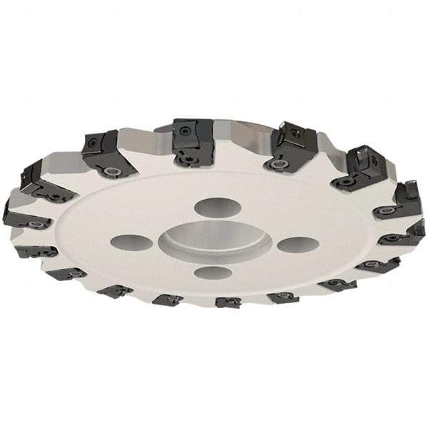 Iscar - Shell Mount B Connection, 0.5512" Cutting Width, 1-1/16" Depth of Cut, 100mm Cutter Diam, 1-1/16" Hole Diam, 6 Tooth Indexable Slotting Cutter - FDN-CALN11 Toolholder, LNHT 1106 PN-N HT, LNHT 1106 PN-R HT Insert - Eagle Tool & Supply
