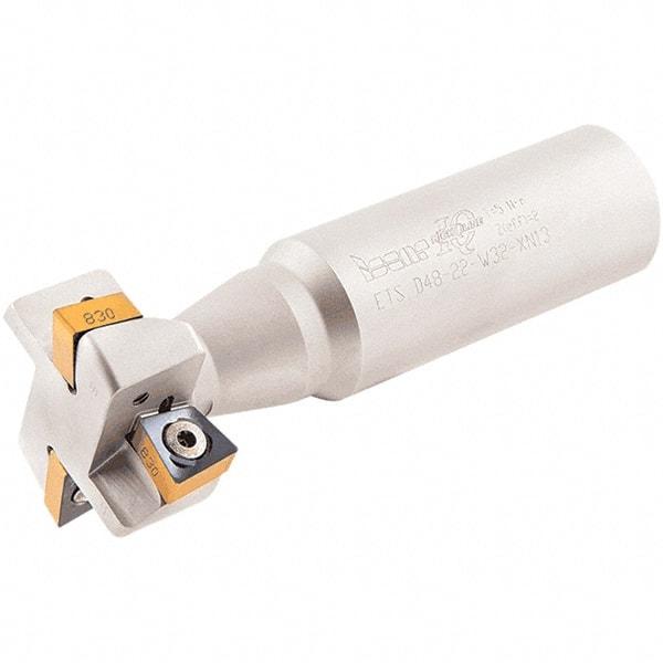 Iscar - 48mm Cutting Diam 22mm Cutting Width, 32mm Shank Diam, Indexable T-Slot Cutter - Insert Style XNMU 13, 130mm OAL, 4 Flutes - Eagle Tool & Supply