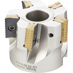 Iscar - 6 Inserts, 2-1/2" Cut Diam, 1" Arbor Diam, 0.708" Max Depth of Cut, Indexable Square-Shoulder Face Mill - 0° Lead Angle, 1.57" High, P290 AC.T 1806.. Insert Compatibility, Through Coolant, Series MillShred - Eagle Tool & Supply