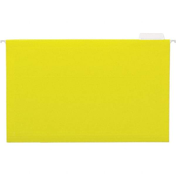 UNIVERSAL - 9-1/2x11-3/4", Legal, Yellow, Hanging File Folder - 11 Point Stock, 1/5 Tab Cut Location - Eagle Tool & Supply
