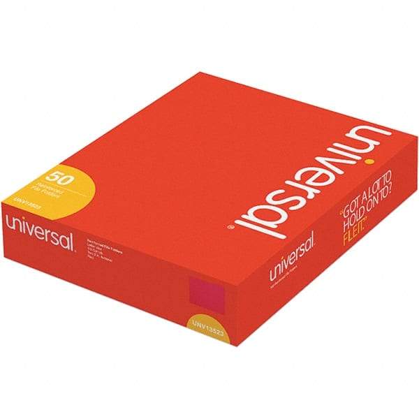 UNIVERSAL - 12-1/4 x 9-1/2", Letter Size, Red, File Folders with Top Tab - 11 Point Stock, Assorted Tab Cut Location - Eagle Tool & Supply