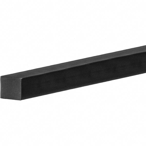 Value Collection - 5' Long, Standard Square Viton Cord - 9/64" Diam, Black - Eagle Tool & Supply