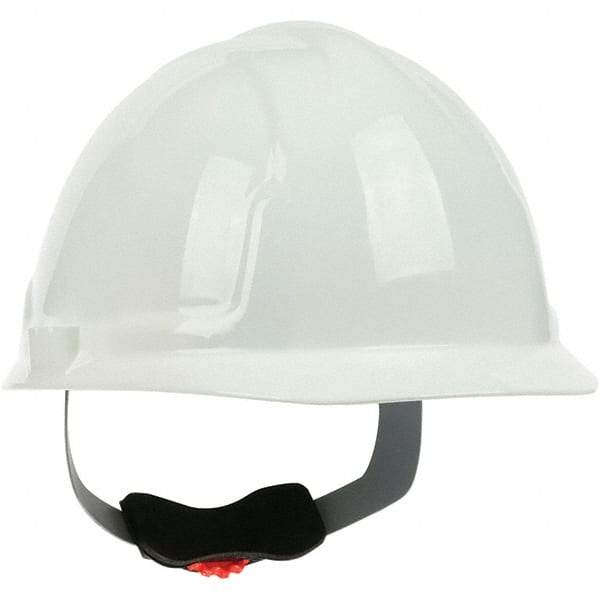 PRO-SAFE - ANSI Type I, Class E Rated, 4-Point, Ratchet Adjustment Hard Hat - White, Standard Brim - Eagle Tool & Supply