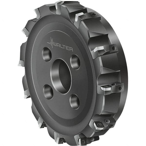 Walter - 10 Inserts, 160mm Cut Diam, 40mm Arbor Diam, Indexable Square-Shoulder Face Mill - 0° Lead Angle, 63mm High, Series F2010-B3-LN1307 - Eagle Tool & Supply