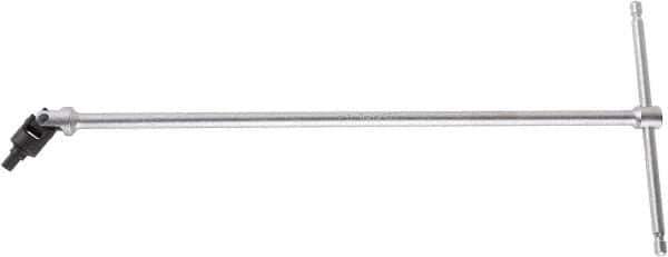 Beta - 3mm Hex, Sliding T-Handle, Swivel Hex Key - 15-1/2" OAL, Steel, Metric System of Measurement - Eagle Tool & Supply