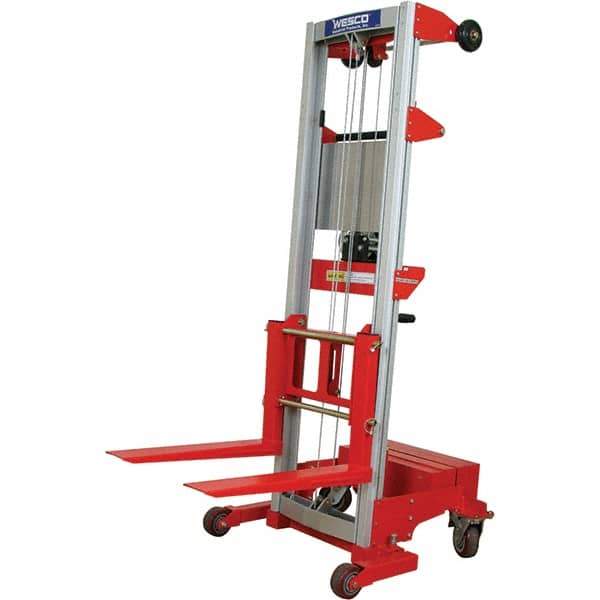 Wesco Industrial Products - 500 Lb Capacity, 70" Lift Height, Hand Winch Manually Operated Lift - Eagle Tool & Supply