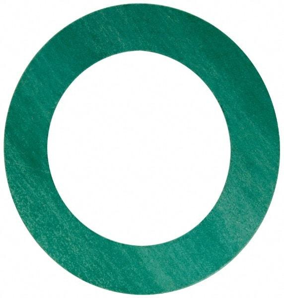 Made in USA - 4" Pipe, 4-1/2" ID x 6-7/8" OD Flange Gasket - Fiberglass/Aramid Fiber, Green/White, 1/8" Thick - Eagle Tool & Supply