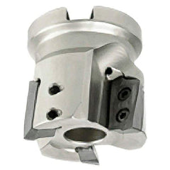 Iscar - 4 Inserts, 3" Cut Diam, 1" Arbor Diam, 0.827" Max Depth of Cut, Indexable Square-Shoulder Face Mill - 0/90° Lead Angle, 2" High, HP ADCR 2207.., HP ADCT 2207.., HP ADKT 2207.. Insert Compatibility, Series HP F90AT - Eagle Tool & Supply