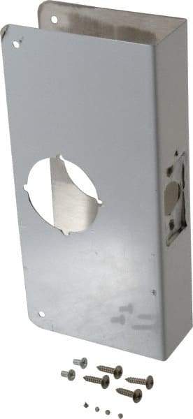 Don-Jo - 4-1/4" Wide x 9" High, Stainless Steel, Door Reinforcer - 1-3/4" Thick Door, 2-3/4" Backset - Eagle Tool & Supply