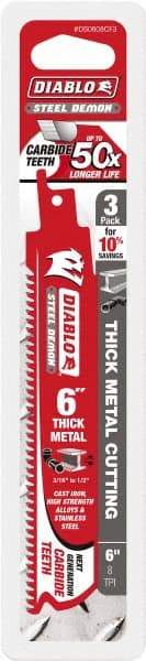 Freud - Reciprocating Saw Blades Blade Material: Carbide Blade Length (Inch): 6 - Eagle Tool & Supply