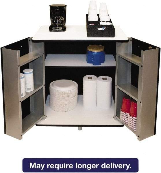 Vertiflex Products - Black & White Refreshment Stand - Use with Microwave, Coffee Maker - Eagle Tool & Supply
