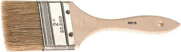 Camel Grinding Wheels - 4" Flat Brown China Bristle Chip Brush - 2" Bristle Length, 3" Wood Flat Handle - Eagle Tool & Supply