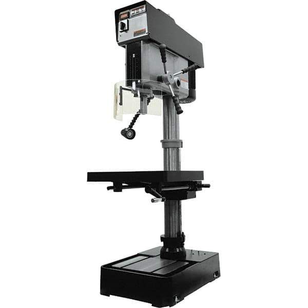 Jet - 10-7/16" Swing, Variable Speed Pulley Drill Press - Variable Speed, 2 hp, Single Phase - Eagle Tool & Supply