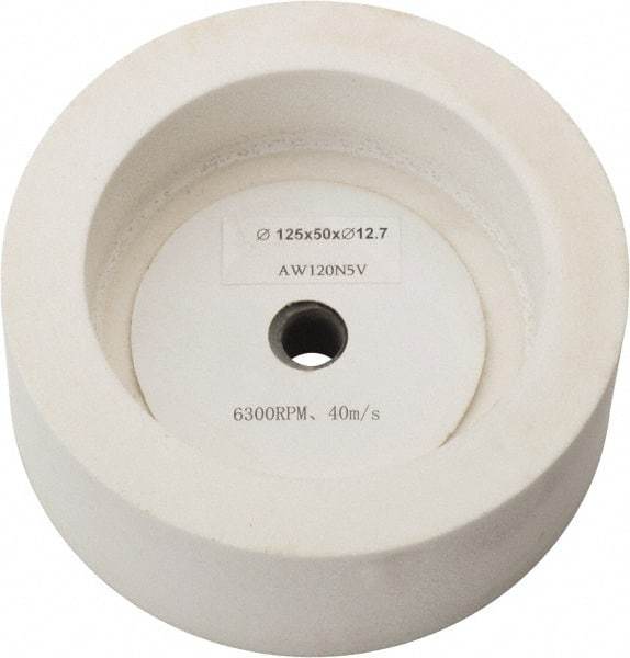 Value Collection - 120 Grit Aluminum Oxide Bench & Pedestal Grinding Wheel - 5" Diam x 1/2" Hole x 2" Thick, 3450 Max RPM, I Hardness, Fine Grade , Vitrified Bond - Eagle Tool & Supply