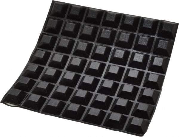 Made in USA - 0.81" Wide x 0.3" High, Self Adhesive Polyurethane Bumpers - Tapered Square - Eagle Tool & Supply