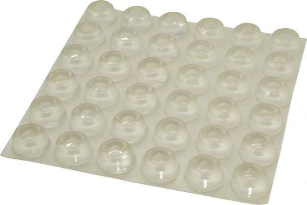 Made in USA - 0.88" Wide x 0.4" High, Self Adhesive Polyurethane Bumpers - Circular Recessed - Eagle Tool & Supply