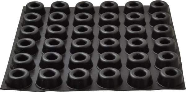 Made in USA - 0.88" Wide x 0.4" High, Self Adhesive Polyurethane Bumpers - Circular Recessed - Eagle Tool & Supply