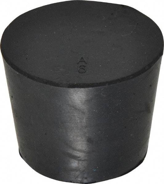 Made in USA - 1-1/64" Small End, 1-17/64" Large End Diam, Size 6, Tapered Rubber Stopper - 38 to 48 Shore A Durometer Hardness - Eagle Tool & Supply