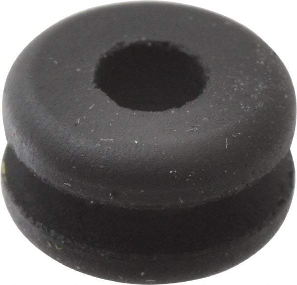 Made in USA - 11/32" OD, 3/16" Thick Flexible Grommet - Rubber, 3/16" Slot Diam x 1/16" Slot Width - Eagle Tool & Supply