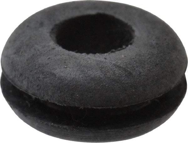 Made in USA - 7/16" OD, 7/32" Thick Flexible Grommet - Rubber, 5/16" Slot Diam x 1/16" Slot Width - Eagle Tool & Supply