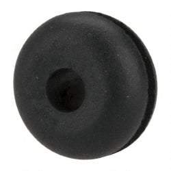 Made in USA - 5/8" OD, 11/32" Thick Flexible Grommet - Rubber, 3/8" Slot Diam x 1/16" Slot Width - Eagle Tool & Supply
