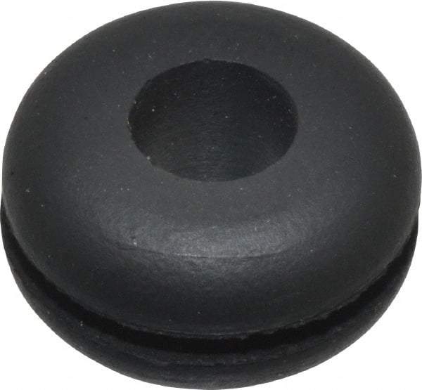 Made in USA - 5/8" OD, 11/32" Thick Flexible Grommet - Rubber, 3/8" Slot Diam x 1/16" Slot Width - Eagle Tool & Supply
