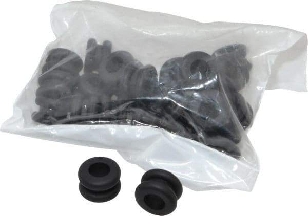 Made in USA - 3/4" OD, 1/2" Thick Flexible Grommet - Rubber, 17/32" Slot Diam x 1/8" Slot Width - Eagle Tool & Supply