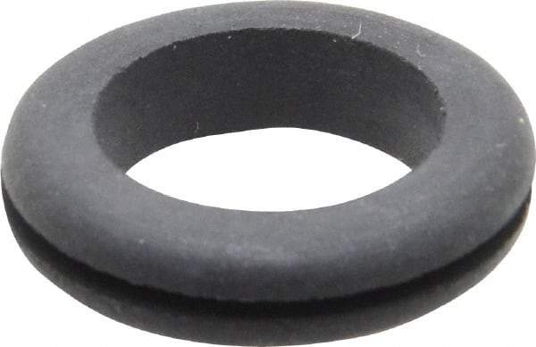 Made in USA - 1-1/8" OD, 9/32" Thick Flexible Grommet - Rubber, 7/8" Slot Diam x 1/16" Slot Width - Eagle Tool & Supply