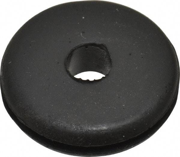 Made in USA - 1" OD, 1/4" Thick Grommet - Buna-N Rubber, 3/4" Slot Diam x 1/16" Slot Width - Eagle Tool & Supply