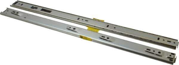 Knape & Vogt - 20" Slide Length, 15" Travel Length, Chrome Drawer Slide - Chrome Finish - Eagle Tool & Supply