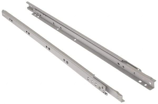 Knape & Vogt - 600mm Slide Length, 450mm Travel Length, Steel Epoxy-Coated Drawer Slide - White Epoxy Finish - Eagle Tool & Supply