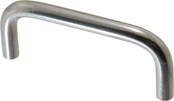 Electro Hardware - 8-32 Internal Thread, 5/16" Handle Diam, Plain Stainless Steel Drawer Pull - 3" Center to Center - Eagle Tool & Supply
