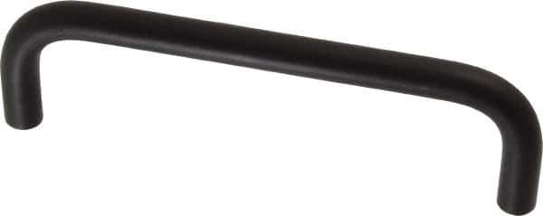 Electro Hardware - 8-32 Internal Thread, 5/16" Handle Diam, Black Anodized Aluminum Drawer Pull - 4" Center to Center - Eagle Tool & Supply