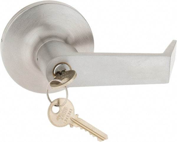 Yale - Fire Rated, Entry Lever Lock with 3-1/2" Rose - Chrome (26D) Finish, Grade 1 - Eagle Tool & Supply