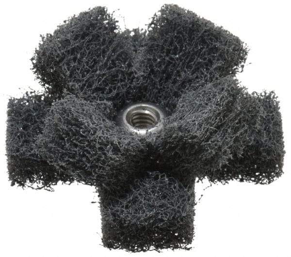 Standard Abrasives - 1-1/2" Diam Medium Density Cross Buff - 2 Plys, 8-32 Thread, Very Fine Grade, 20,000 Max RPM - Eagle Tool & Supply