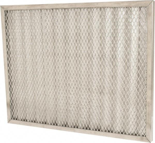Made in USA - 16" Noml Height x 20" Noml Width x 1" Noml Depth, 71% Capture Efficiency, Permanent Air Filter - MERV 7, Aluminum Cloth & Mesh, Integrated Aluminum Frame, 300 Max FPM, 640 CFM, For Any Unit - Eagle Tool & Supply