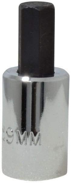 Proto - 3/8" Drive, 9mm Hex Bit Socket - 1-49/64" OAL, 3/4" Bit Length - Eagle Tool & Supply