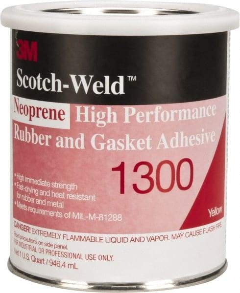 3M - 32 oz Can Yellow Butyl Rubber Gasket Sealant - 300°F Max Operating Temp, 4 min Tack Free Dry Time, Series 1300 - Eagle Tool & Supply