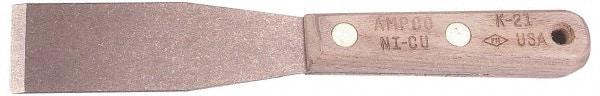 Ampco - 1-1/4" Wide Nickel Copper Putty Knife - Stiff, Wood Handle, 7-3/4" OAL - Eagle Tool & Supply