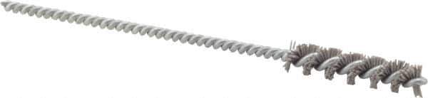 Brush Research Mfg. - 0.275" Diam Helical Nylon Tube Brush - Single Spiral, 0.018" Filament Diam, 1-1/4" Brush Length, 4-1/2" OAL, 0.112" Diam Steel Shank - Eagle Tool & Supply
