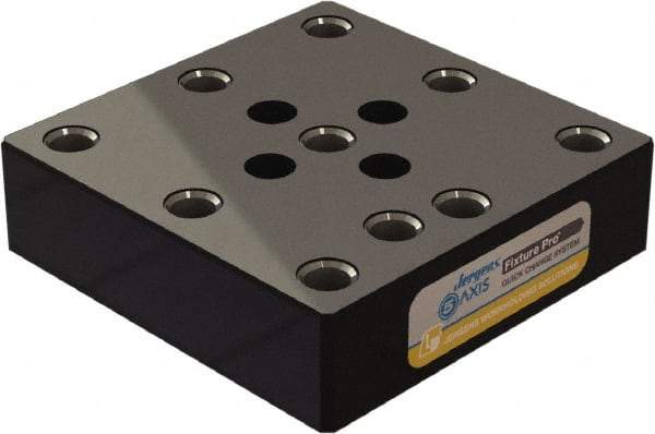 Jergens - 130mm Long x 130mm Wide x 35mm High Steel Fixture Plate - 35mm Plate Thickness - Eagle Tool & Supply