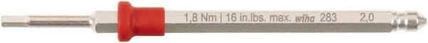 Wiha - 4mm Hex Screwdriver Bit - 6mm Drive, 75mm OAL - Eagle Tool & Supply