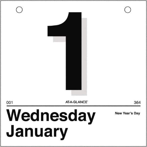 AT-A-GLANCE - 365 Sheet, 8-1/2 x 11", Wall Calendar Refill - White - Eagle Tool & Supply